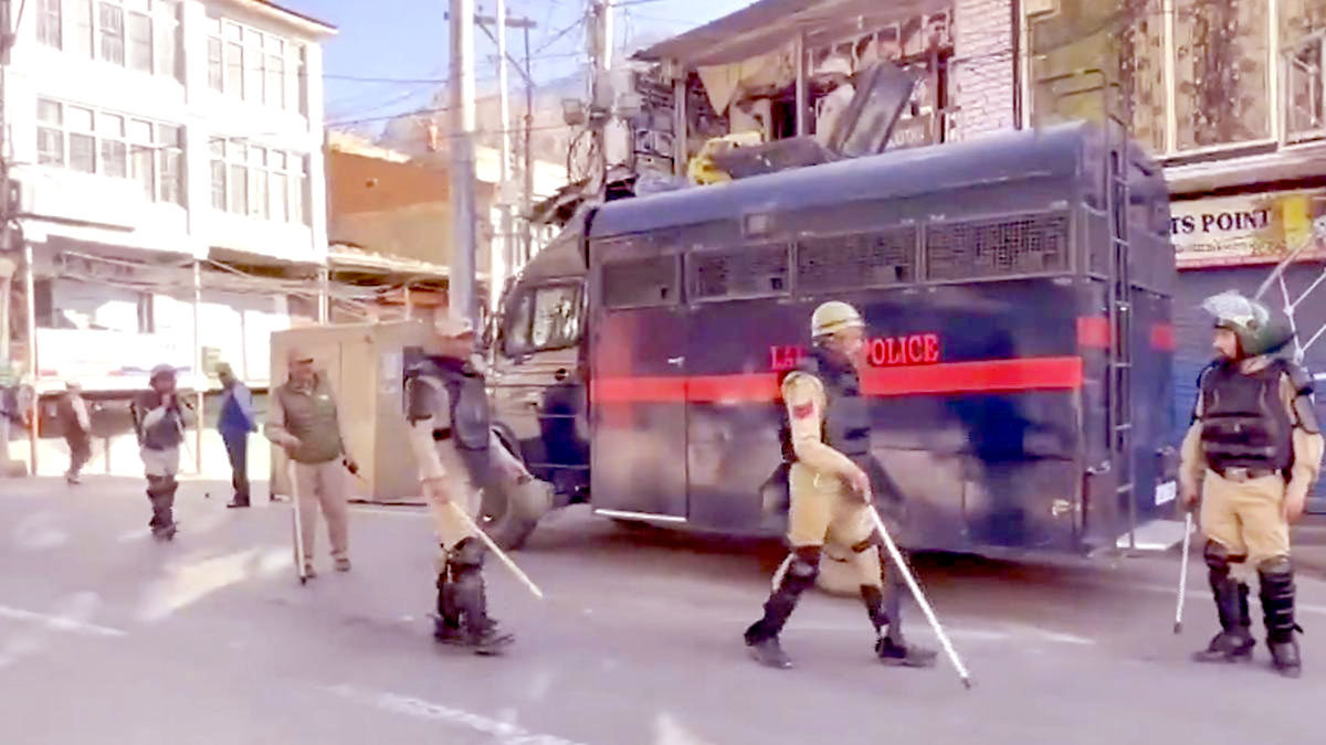 Curfew imposed in Ladakh after violent clashes, heavy security forces deployed.